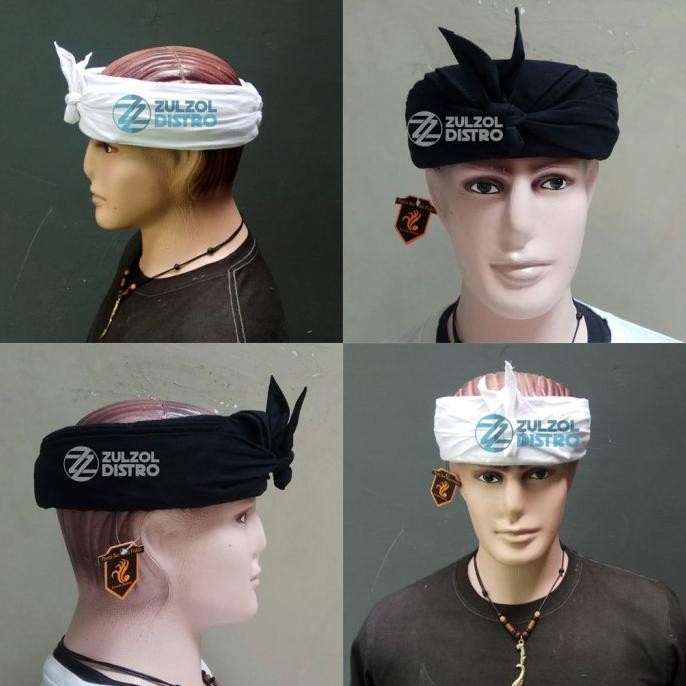 Iket Sunda Praktis Premium Polos Hitam & Putih / Udeng Blangkon Sunda SRA
