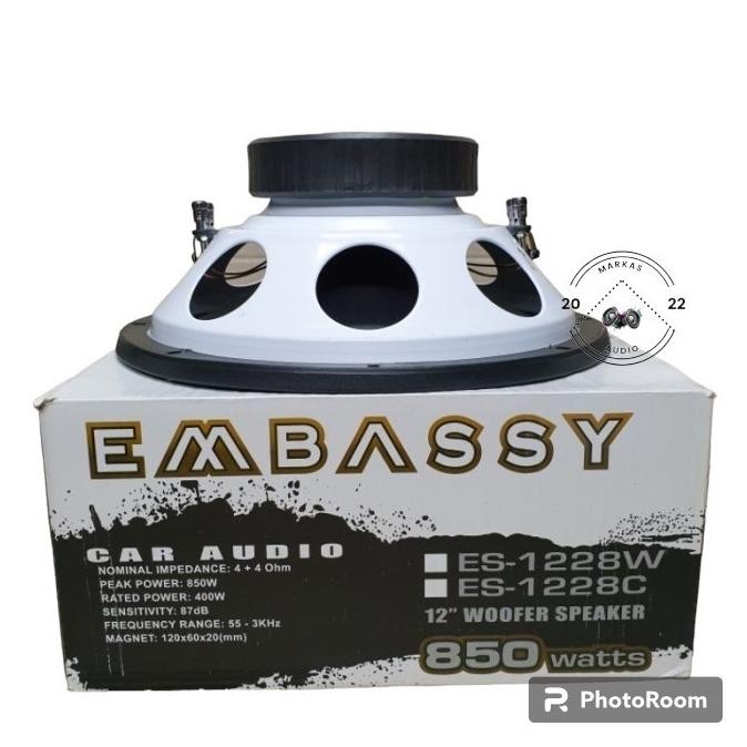New Subwoofer Embassy 12 inch es 1228c Double coil 850watt Speaker Mobil