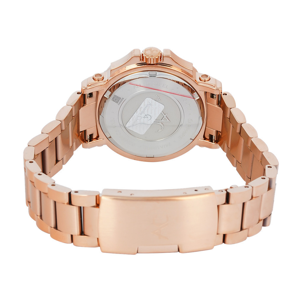 Jam Tangan Wanita Alexandre Christie Chronograph AC 9205 BFBRGREDR Red Dial Rose Gold Stainless
