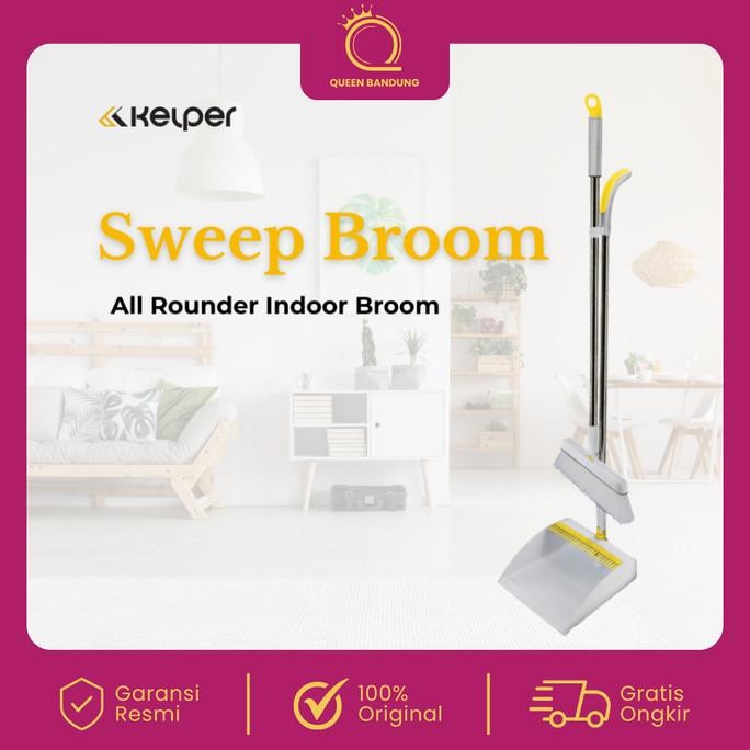 NEW Kelper Sweep Broom Sapu Set Pengki Lipat Alat Pembersih Lantai Serok Rambut