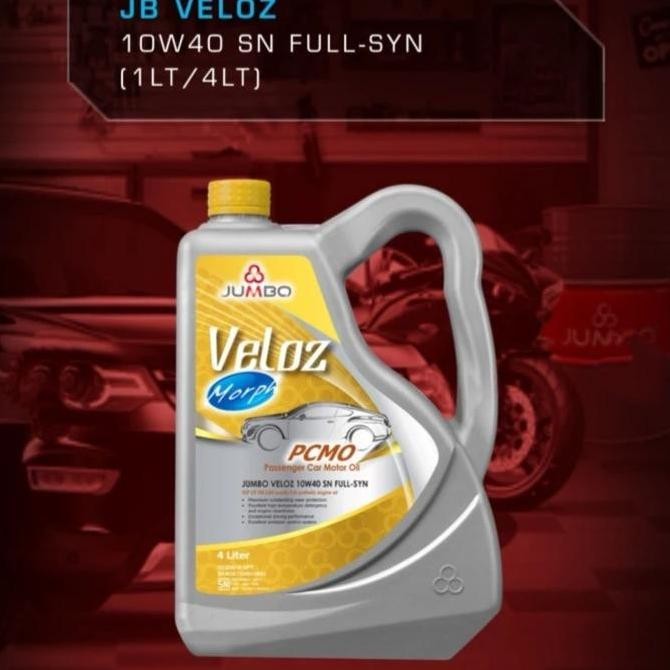 Oli Mesin Jumbo Veloz 10W40/10W 40 Api Sn Bensin Full Synthetic 4L/4 L Baik