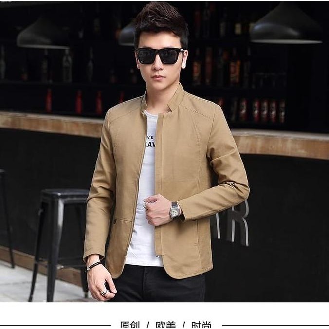 Jaket jas Pria Jasket pria semi formal untuk acara formal atau untuk santri berbahan katun Nyaman Bl