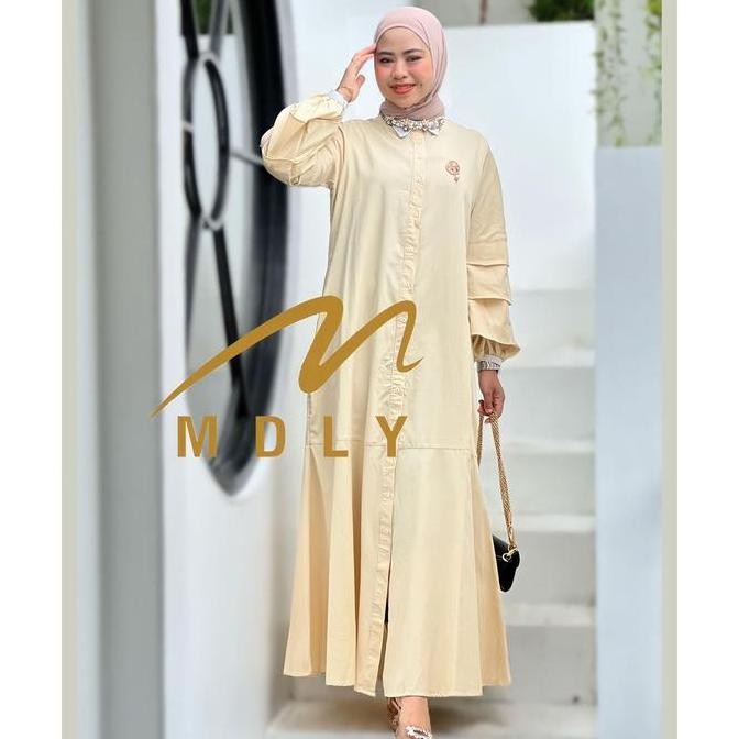 Baju  Gamis Wanita Basic Tycia dress by Mdly Fit Lembut Muslim Nyaman Panjang Remaja