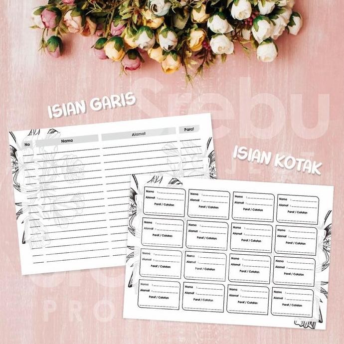 

ready !!! (SR011) Buku Tamu Pernikahan Hardcover dan Softcover murah / Guest Book Isi 310 Tamu Paper Stationery