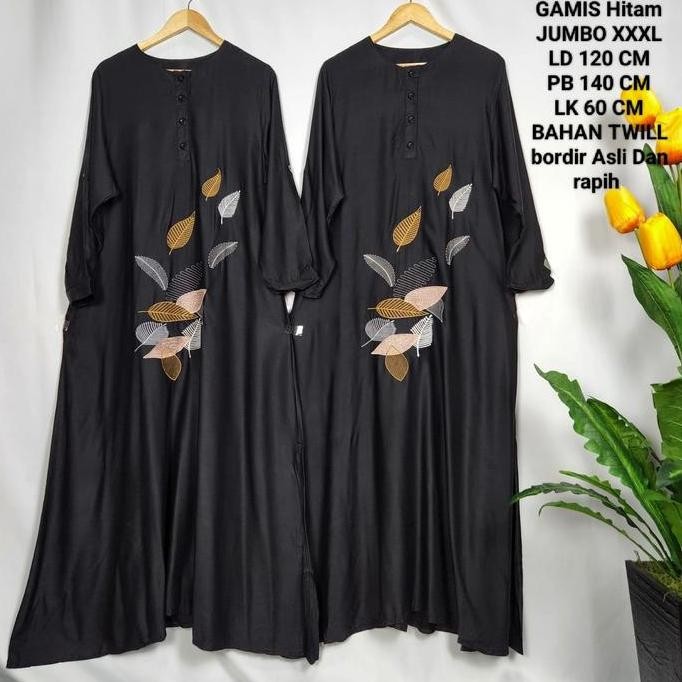 Gamis Wanita Ukuran Jumbo LD 120 CM Model Bordir Kekinian