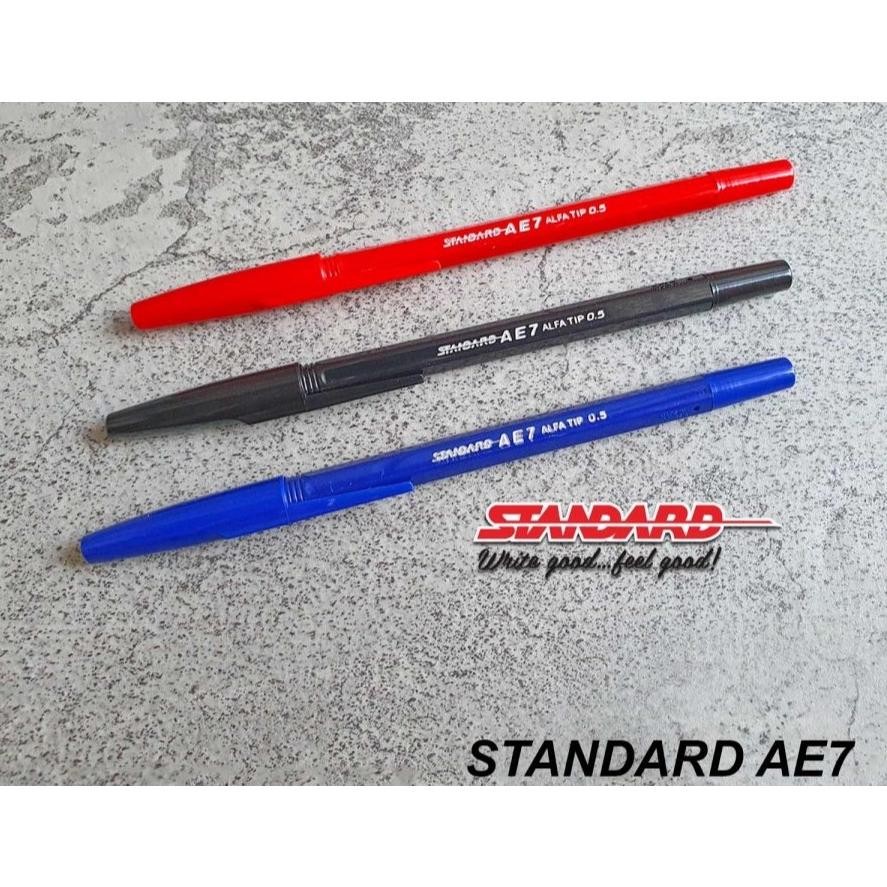

If56 Ok75 Pen Standard AE7 Alfa Tip 0.5mm Warna Original (12 Pcs) / Ballpoint Pulpen Standard AE7 0.5mm Warna 1 Lusin Terlaris Berkualitas