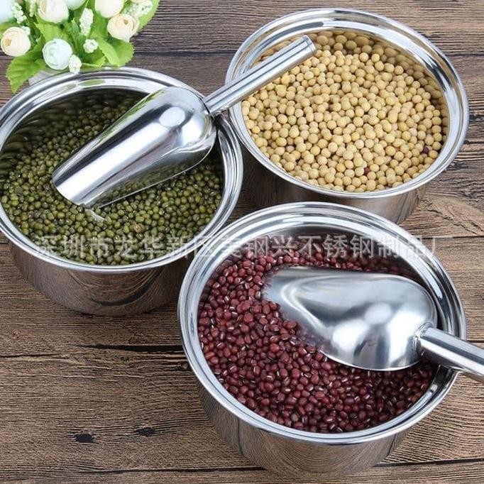 

Terlaris Sekop Es Beras Kacang Tepung Ice Scoop Stainless Steel Shovel Serokan