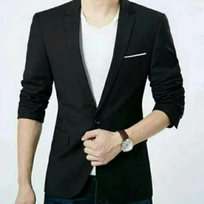 blazer pria/jas pria/jas pria hitam list putih - htm list coklat murah