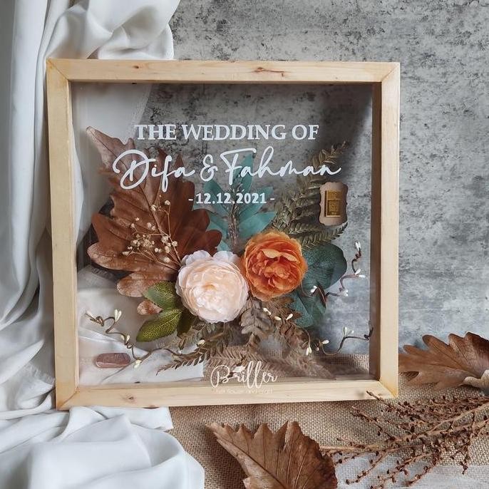 ready  Mahar Frame Rustic/Mahar Pernikahan Logam Mulia dan Uang - Abella
