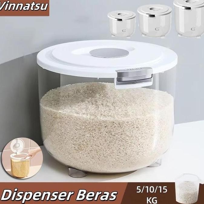 

Terlaris [Vinnatsu]Rice Bucket Beras Anti Dan Serangga 5/10/15Kg Wadah Beras Wadah Penyimpanan Makananbiji-Bijian Tepung Rice Box