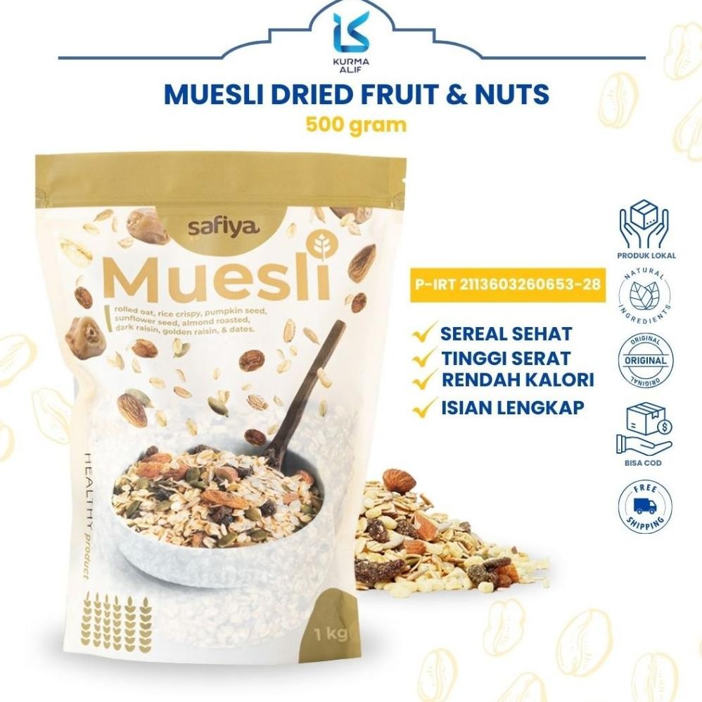 

iQ45 As23 [Breakfast Meals Diet] Oatmeal Muesli Safiya 500 gr + Trail Mix 250 gr + Granola Timur Tengah 250 gr Murah Premium