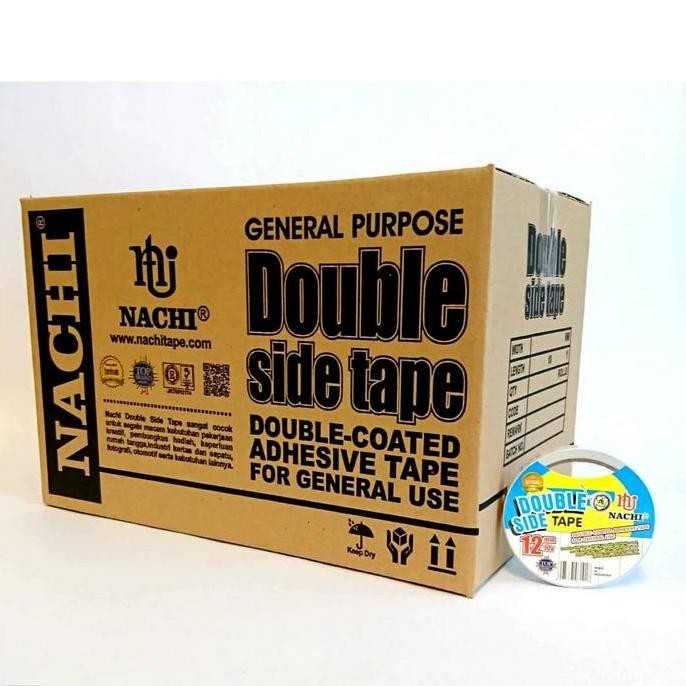 

TERBARU - (Dus) Nachi Double Side Tape 12 mm x 10 Yard 1/2 Inch