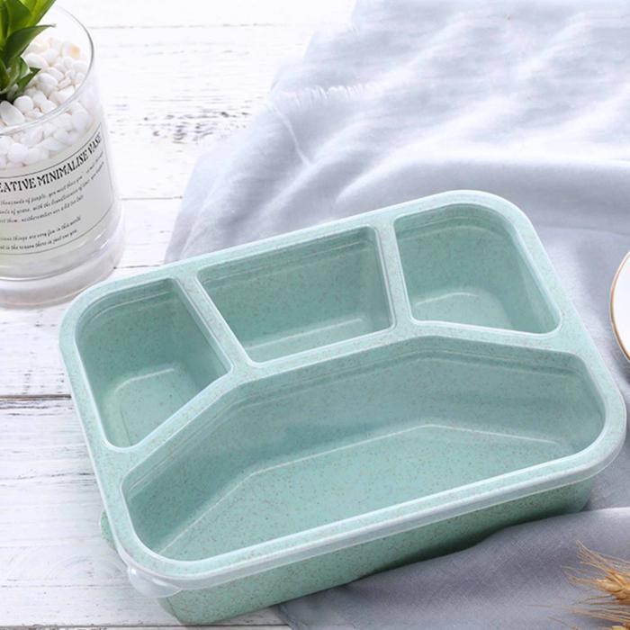 Tempat Makan Persegi / Kotak Makan Jerami / Tempat Makan Serbaguna / Rantang Wadah Plastik / Warna C