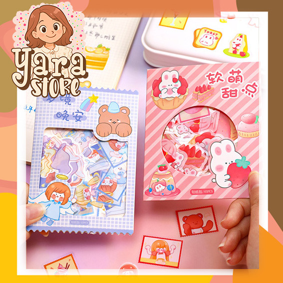 

Sticker Set Isi 45Pcs Karakter Lucu Aesthetic Waterproof