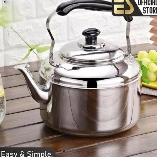 ___] Teko Bunyi Stainless Steel Awet Kuat Tebal 3 Ukuran 3 4 5 Liter Kettle Ceret Teko Air Gagang An