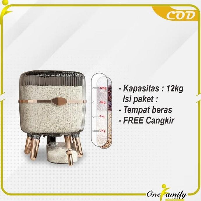 

Terlaris Xy One-C841 Dispenser Beras 12Kg Tempat Beras Estetik / Kotak Peimpanan Makanan Kacang Tepung / Wadah Beras Rice Box Storage Perlengkapan Dapur