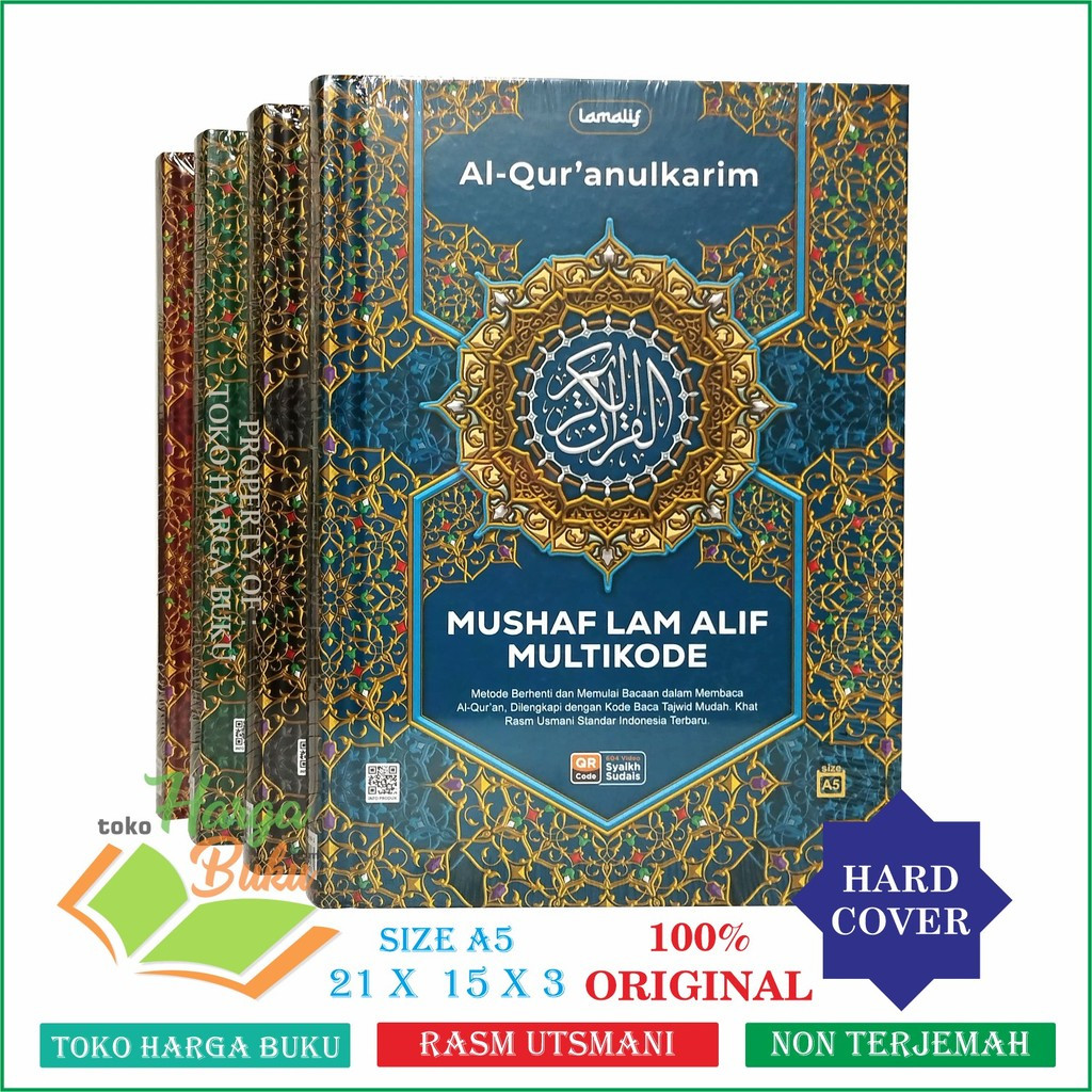 Foto Al-Quran Mushaf Lam Alif Multikode A5 HC Rasm Utsmani NON TERJEMAH Kode Tajwid QR CODE Murottal Al-Qur'an - Alqosbah
