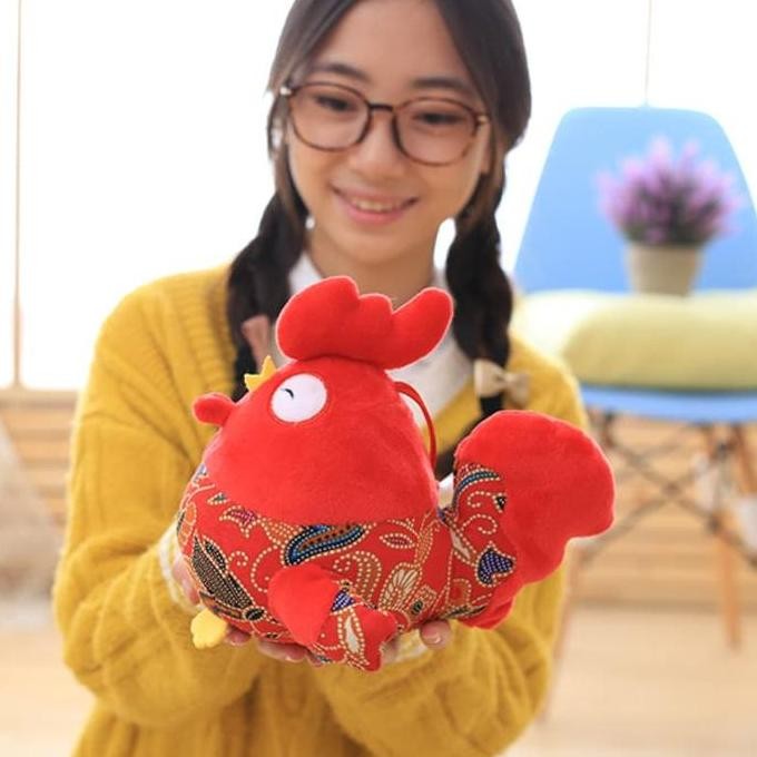 KADO BONEKA AYAM KECIL JIMAT HOKI SHIO AYAM BONEKA CONGSAM BATIK AYAM Termurah