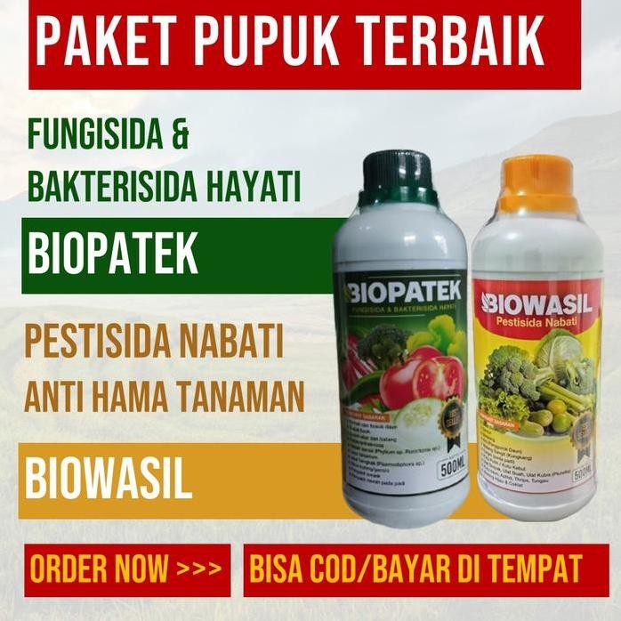 

Terlaris (Cod 2 Botol Pupuk) Bipatek & Biowasil - Pupuk Cair Organik Semprot Atasi Penyakit Kresek, Blast, Merah Padi, Hama Wereng Coklat, Kutu Putih, Sundep, Akar Busuk Padi Dll - Pupuk Fungisida Bakterisida & Pestisida Nabati Anti Hama & Penyakit Padi