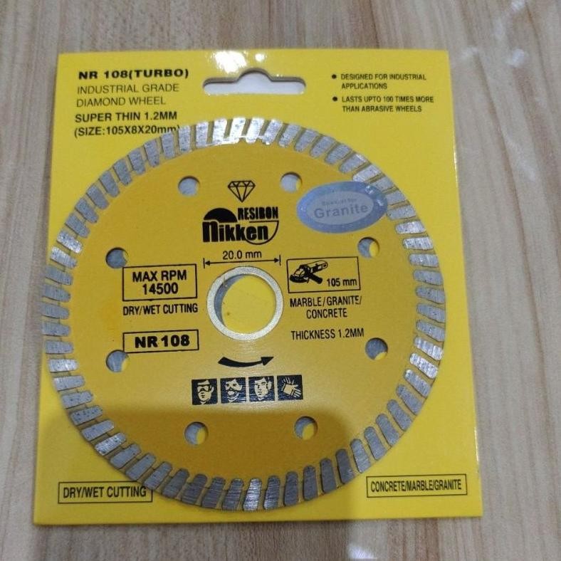 WK diamond wheel nikken resibon turbo/ pisau potong granit nikken resibon turbo