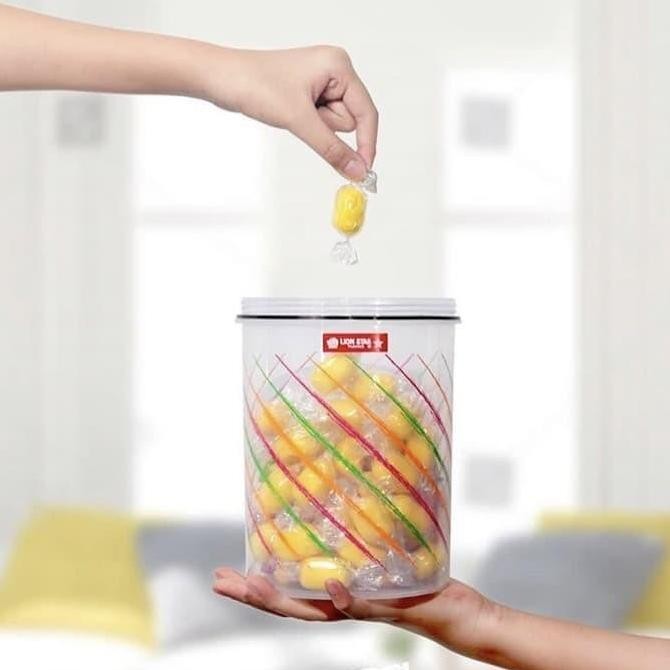 >>>>>] Toples Tinggi Plastik Awet Tebal Tahan Panas Lion Star Kedap Udara Kapasitas 1600ML Toples Ma