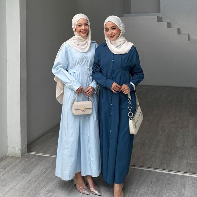 DRESS (VIOR) by Leody || (Kode 1811) Gamis Panjang Poplin Wanita Muslim