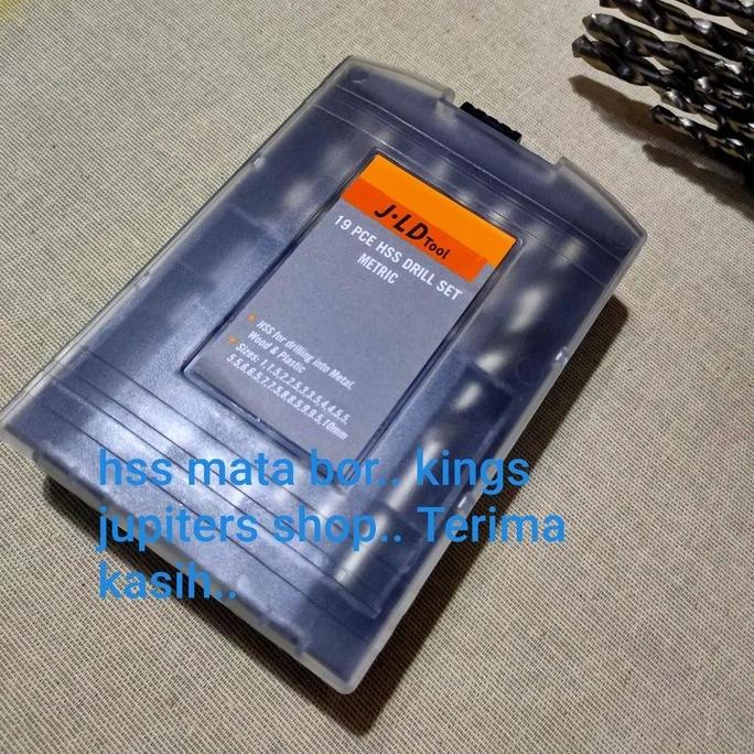 Mata bor besi SET 19pcs HSS drill bit 1mm - 10mm BUKAN NACHI tetapi MERK ST JLD PROMO