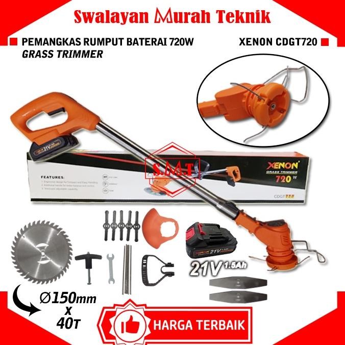Alat Potong Rumput Baterai HIGH POWER XENON CDGT720 Cordless Grass Trimmer