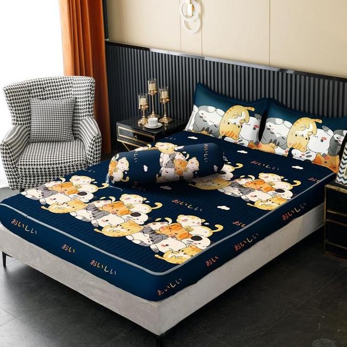 Sale sprei waterproof 180x200 plus sarung bantal dan guling merk texania