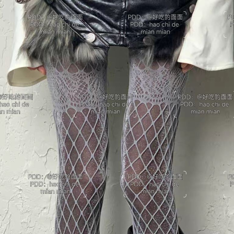 Stoking Jala Ketat Abu-Abu Warna Cerah, Stoking Jk Serbaguna Seksi Yang Cantik