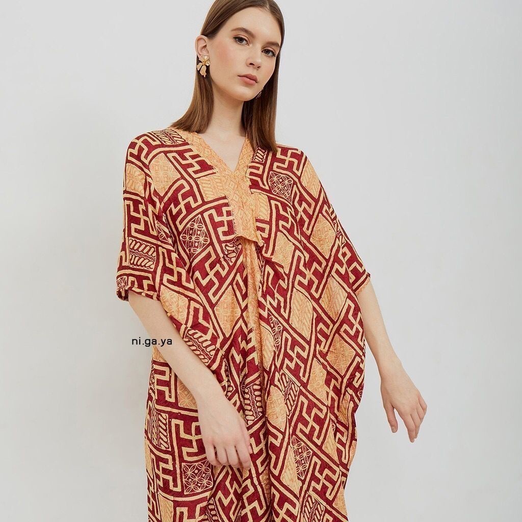 NIGAYA - Kaftan Vania - Kaftan Batik Wanita - Dress Batik Wanita