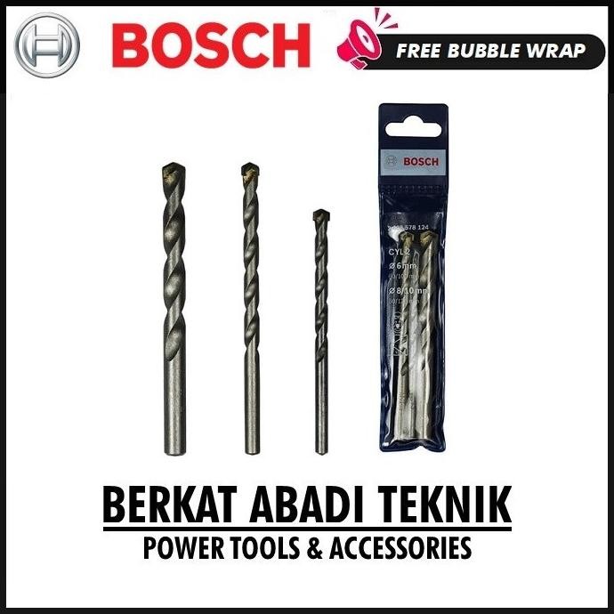 BOSCH Mata Bor Beton CYL-2 3 Pcs Set 6 8 10 mm (124) Masonry Bit Drill TERBAIK