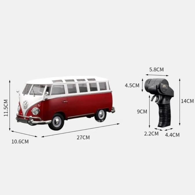 Miliki Rc Car Mobil Van Vw Combi Volkswagen Kombi D52 Mini 1/16 Mainan Anak