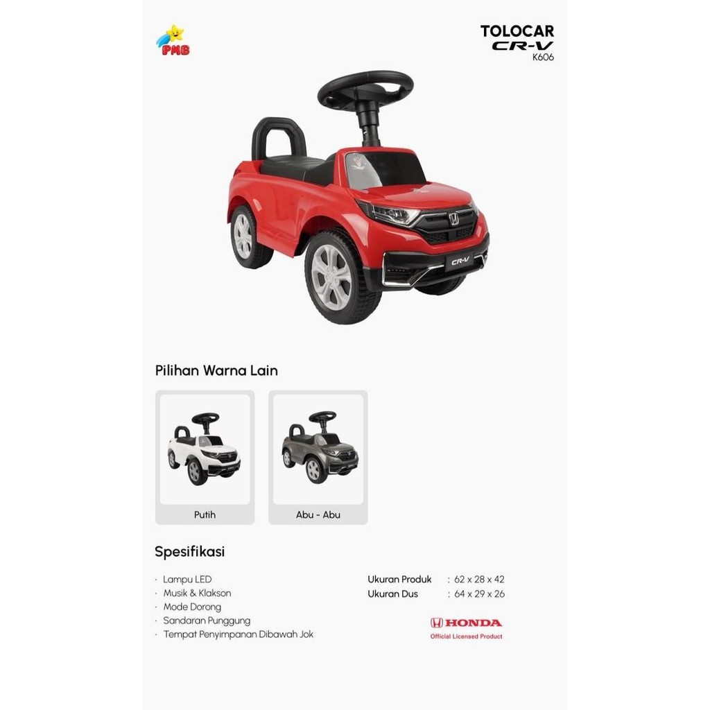 Spesial Tolocar Honda Crv K606 Pmb Toys Mobil Crv Mobil-Mobilan Anak Crv