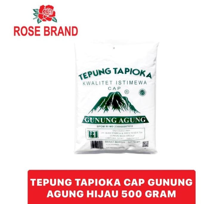 

Terlaris Tepung Tapioka Kanji Gunung Agung Hijau 500 Gr 500Gr Rose Brand