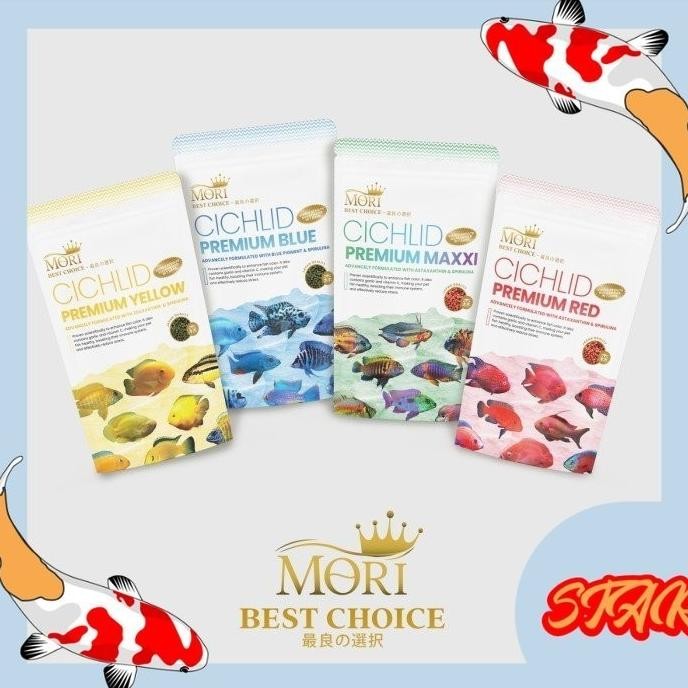 Terlaris Mori Premium Chiclid Cichlid Makanan Pelet Ikan Kecil 100 Gr