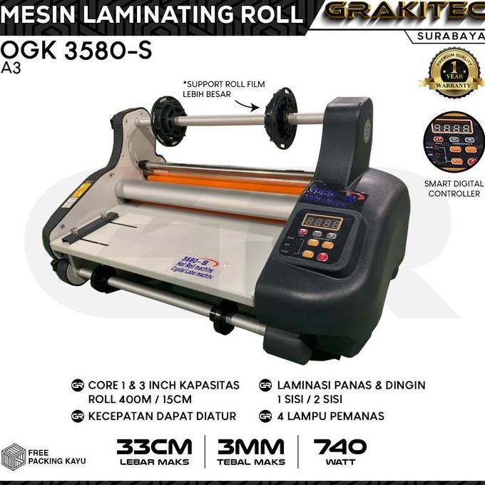 

HARGA DISC - Mesin Laminasi / Laminating Roll A3+ OGK 3580s Grakitec