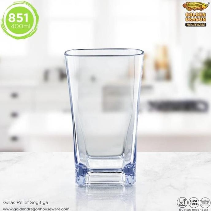 *****] Gelas Unik Segi Kotak Mika Akrilik Tahan Panas Anti Pecah Minum Air