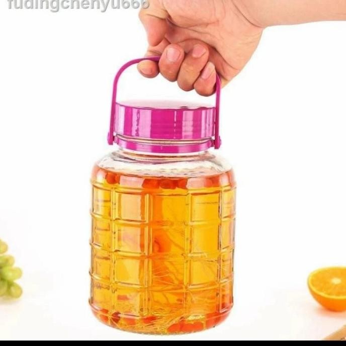 :::::::] Toples Kue Kaca Lebaran Makanan Kombucha Biskuit Snack Asinan Ungu 1L