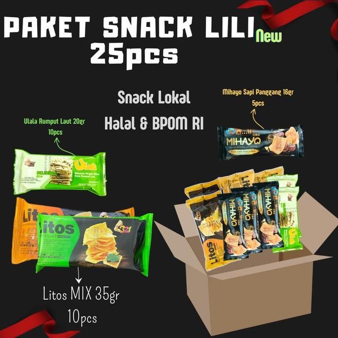 

Paket Snack LiLi isi 25pcs free 5pcs Snack tambahan Gift Food Snack Lokal Sudah BPOM dan HALAL