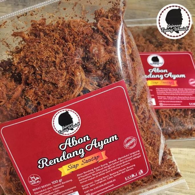 

Abon Rendang Daging Ayam Suwir Suir Kering Merek Jajanan Eyang WIwiek