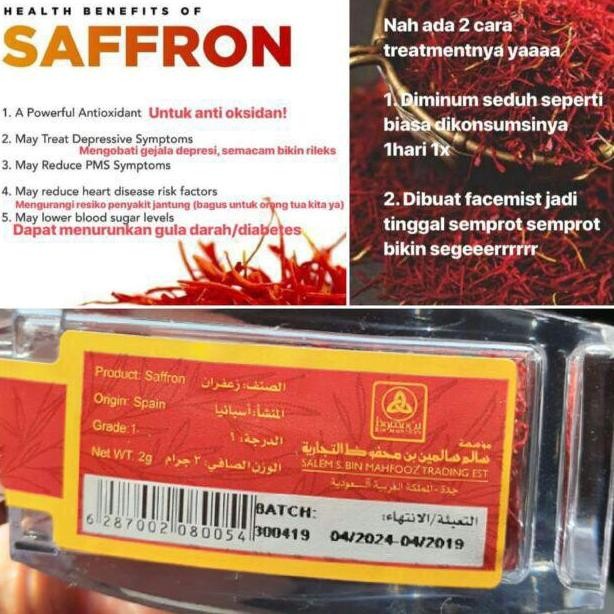 

2gr Saffron Grade 1 ASLI (Za'faran / Japaron / Safron)