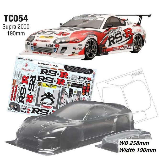 Diskon Team C Toyota Supra 2000 1/10 Clear Body Shell Rc Drift Rally