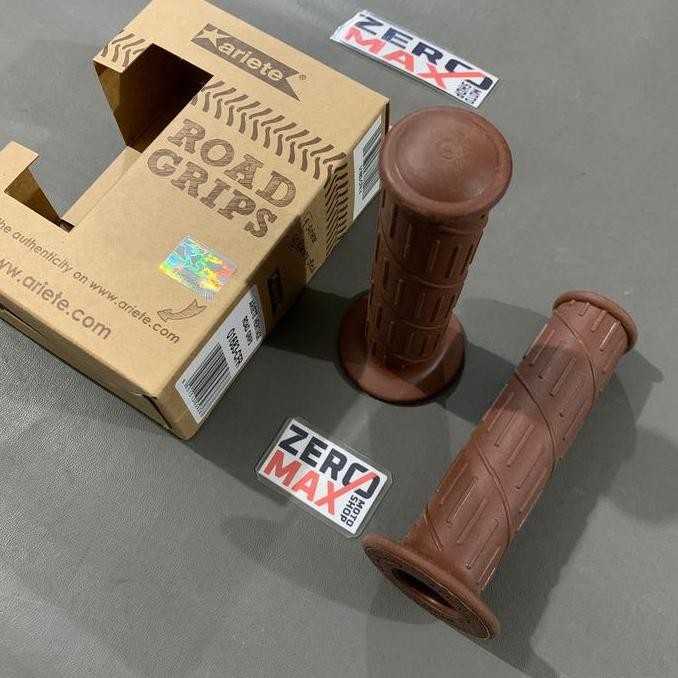 Handgrip Handfat ARIETE Italy Heritage Classic Retro Cafe Racer Coklat