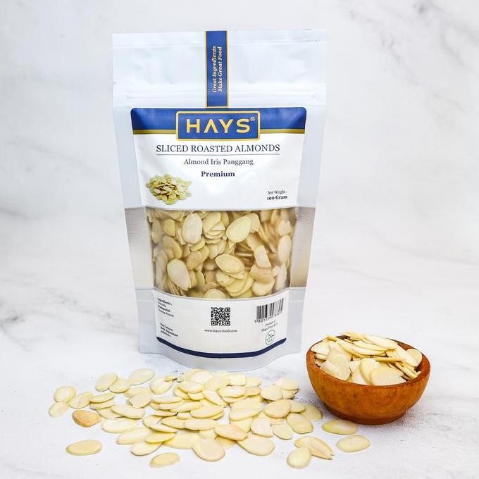 

Almond Iris Panggang / Roasted Sliced Almond - HAYS Food Kacang almond
