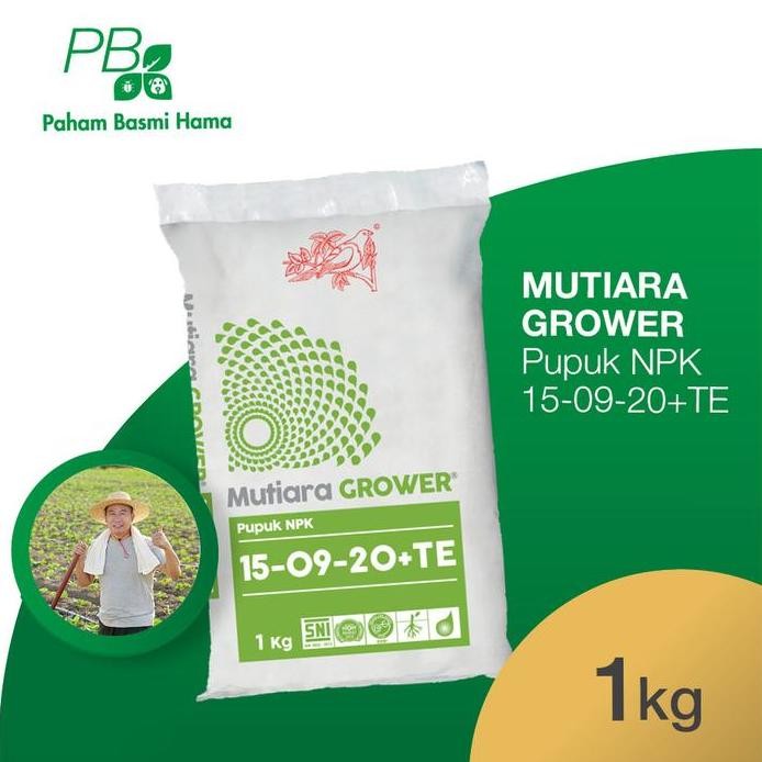 

Terlaris Pupuk Mutiara Grower Npk 15 09 20+Te - Meroke - Kemasan Pabrik - 1 Kg