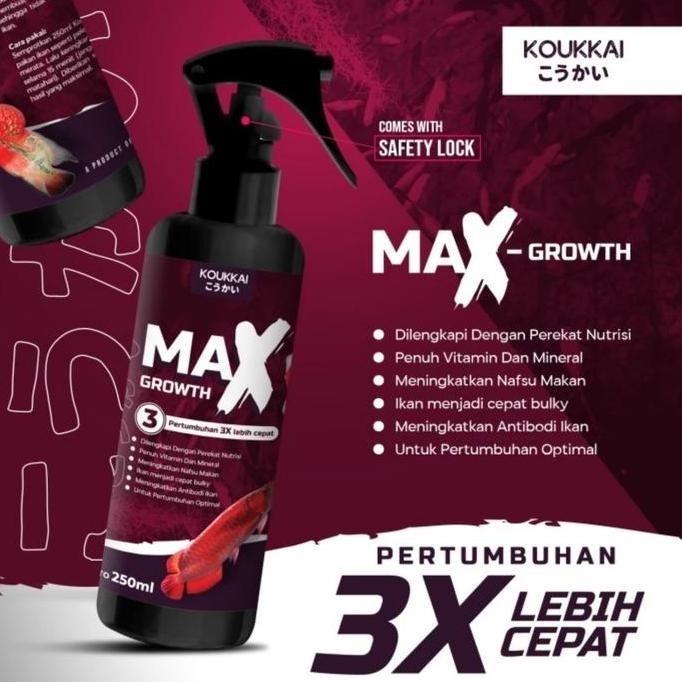 Terlaris Max Growth Arwana / Obat Pertumbuhan Ikan / Vitamin Nafsu Makan Ikan