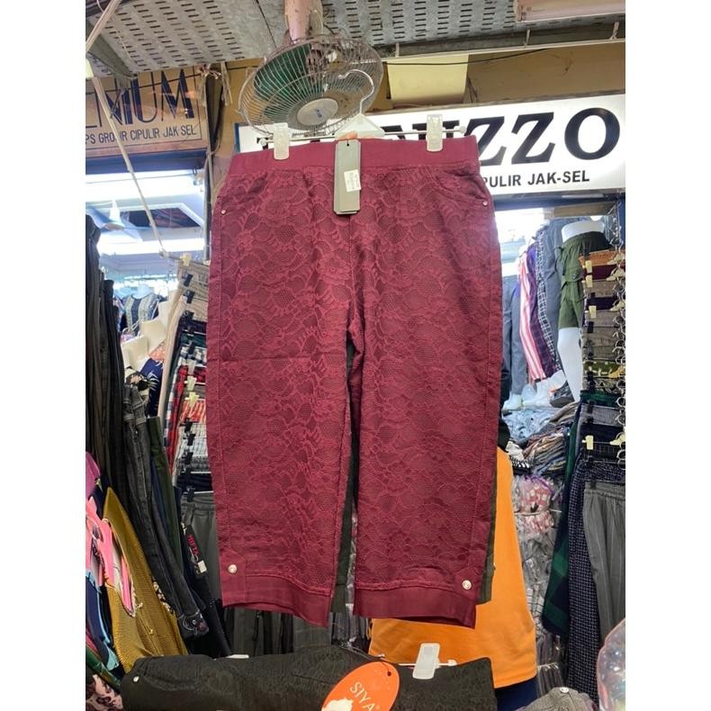 BEST SELLER CELANA BRUKAT BEBE 7/8 ||KATUN STREACH BRUKAT IMPORT  || DI BAWAH DENGKUL || STANDAR DAN