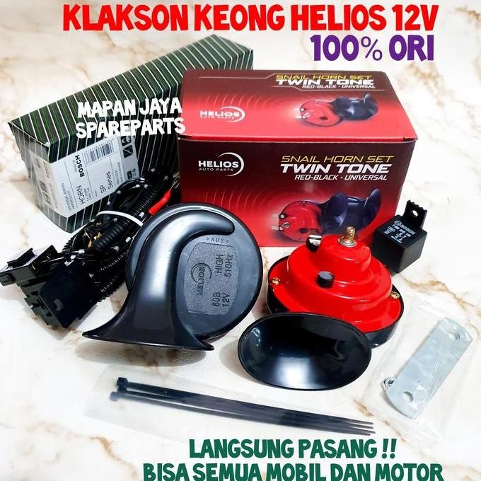BEL KLAKSON KEONG HELIOS MOBIL MOTOR ORIGINAL ASLI 12V UNIVERSAL