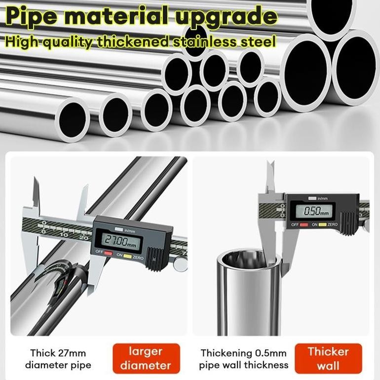 Rak Gantungan Baju Berdiri Stainless Steel Tebal Jemuran Baju Stainless Jemuran baju Dobel Pool Roda